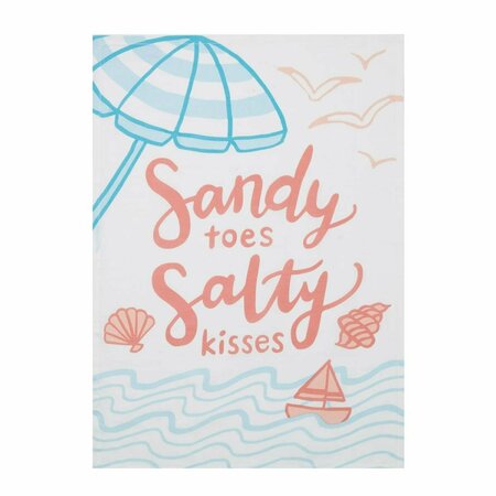 TARIFA 18 x 25 in. Sandy Toes Salty Kisses Kitchen Towel, 4PK TA3686190